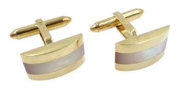 Pair of 9ct gold mother of pearl cufflinks