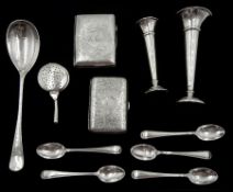 Set of five silver teaspoons by C W Fletcher & Son Ltd