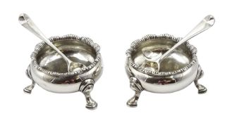 Pair of George II silver salts