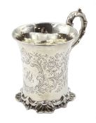 Victorian silver christening mug