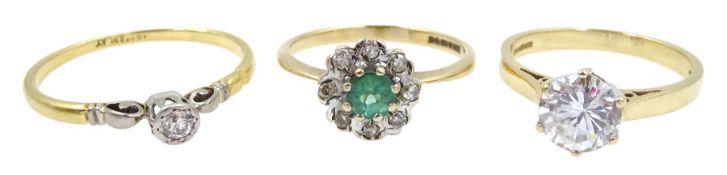 Gold single stone diamond ring