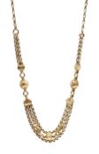 Early 20th century gold fancy link chain necklace