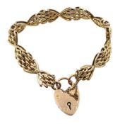 Rose gold cross link bracelet stamped 9.375