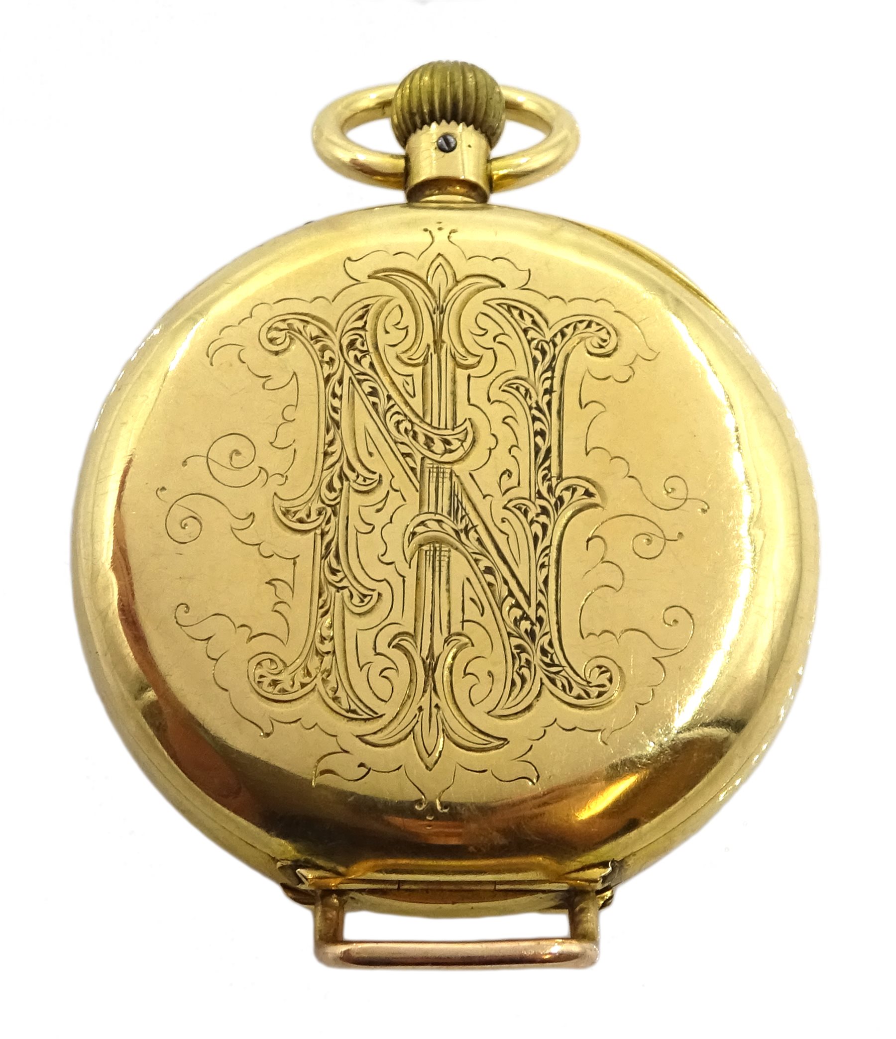 Swiss 18ct gold fob keyless lever pocket watch No. 329125 - Image 2 of 4