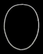 18ct white gold round brilliant cut diamond necklace