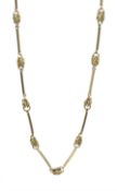 9ct gold bar and knot link necklace