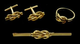 Pair of 9ct gold knot cufflinks