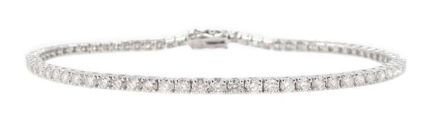 White gold diamond line bracelet