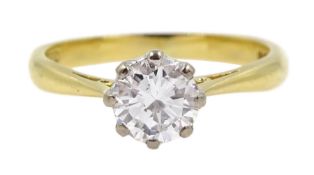 18ct gold single stone round brilliant cut diamond ring