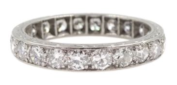 Early-mid 20th century platinum old cut diamond full eternity ring