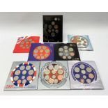 Seven United Kingdom brilliant uncirculated coin collection