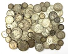 Approximately 390 grams of pre 1920 Great British silver coins including King George IV 1826 shillin