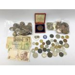 Coins including enamelled King George V 1927 Australia one florin