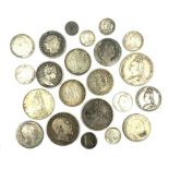 Approximately 260 grams of pre 1920 Great British silver coins including George IIII 1821 crown