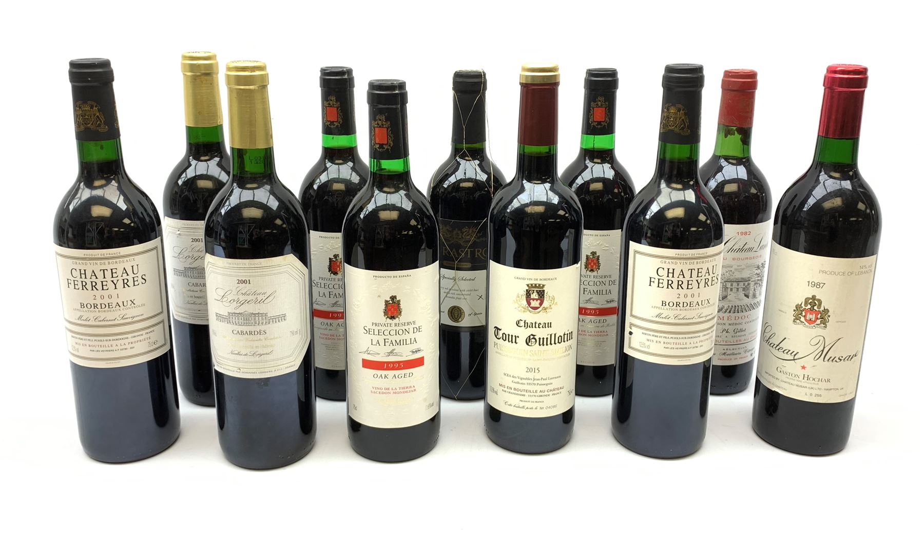 Mixed red wines including three bottles of Private Reserve Seleccion De La Familia 1995 oak aged