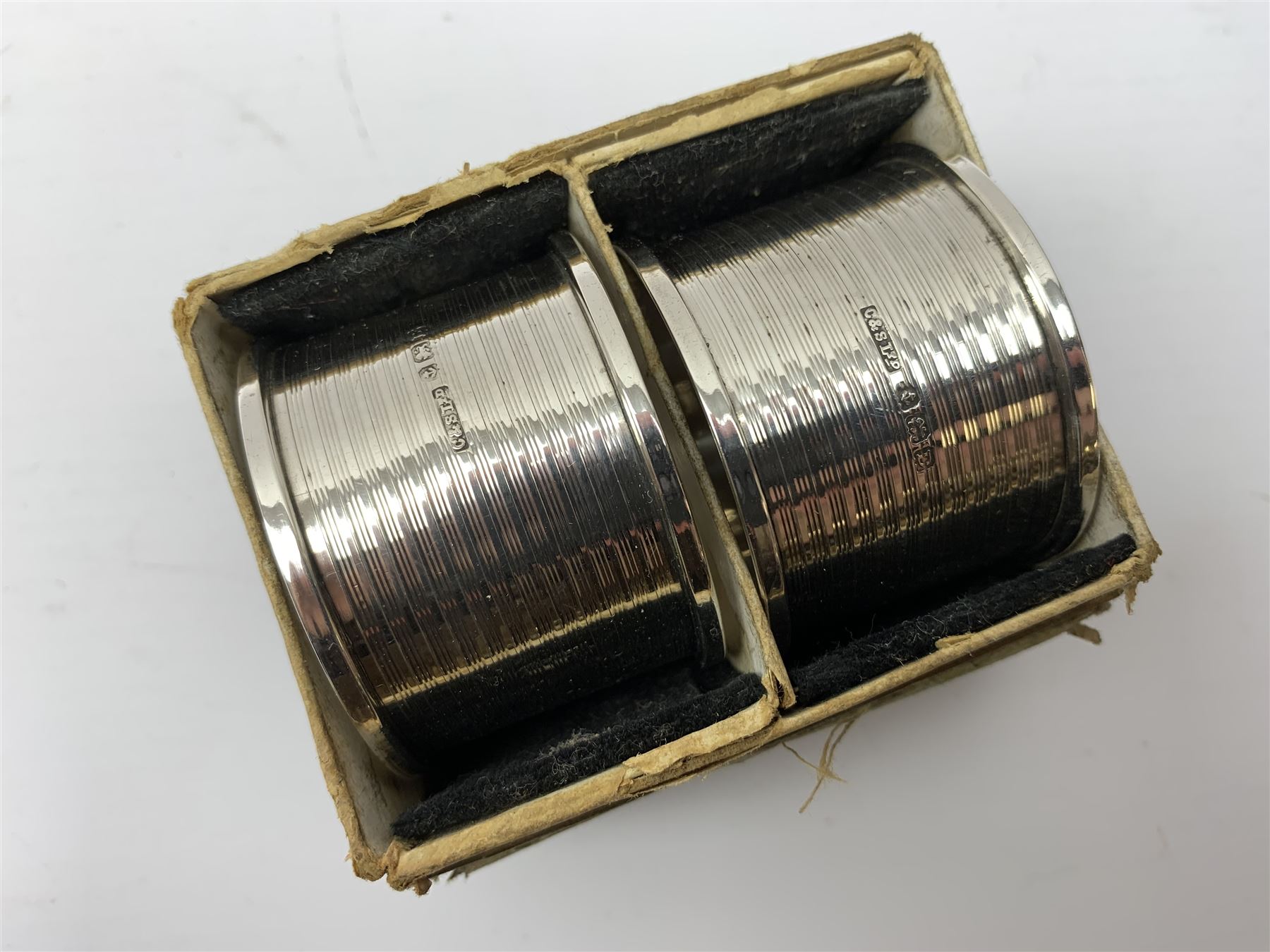 Two silver napkin rings by Collingwood & Sons Ltd - Image 7 of 12