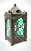 An Arts & Crafts wrought iron lantern