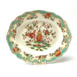 Chamberlain's Worcester shaped oval meat platter decorated in the Jabberwocky pattern