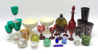 A group of Victorian glassware