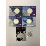 Six silver bullion two pound Britannia coins