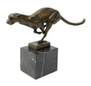 Stylised bronze figure of a running cheetah