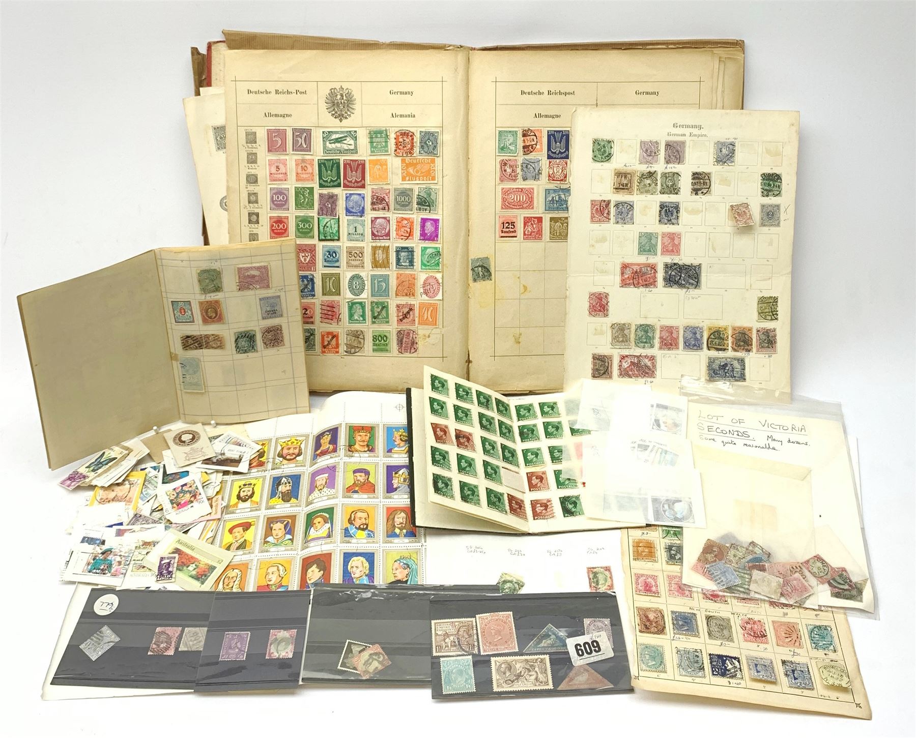 Collection of various stamps to include penny reds and Queen Victoria line engraved etc