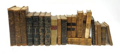 Twenty-two 18th/19th century leather bound books including Daniel Deronda by George Eliot. Four volu