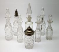 A group of Victorian glass condiment bottles