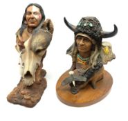 Two J.H. Boone figures of a Native American