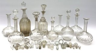 A group of Victorian and later glass decanters