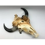 Large limited edition buffalo skull sculpture by Neil J. Rose and Gary Rose titled 'Spirit of Life'