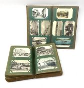 Two early 20th century albums containing over five-hundred and fifty Edwardian and later postcards i