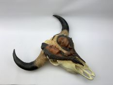 Large limited edition buffalo skull sculpture by Neil J. Rose and Gary Rose titled 'Spirit of the Pl