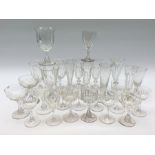 A group of Victorian and later drinking glasses
