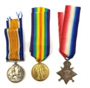 WW1 medal trio awarded to 1264 J. Allanby comprising War and Victory medals '1264 GNR. J.ALLANBY. R.