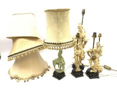 Four Chinese Ivory style figural table lamps