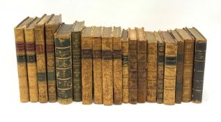 Nineteen 18th/19th century leather bound books including Miscellanies by Dr. John Swift. Two volumes