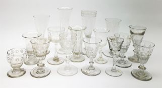 A group of early 19th century and later drinking glasses
