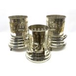Three silver plated tableside heaters