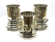 Three silver plated tableside heaters