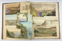 Victorian commonplace album containing original watercolours and pencil drawings