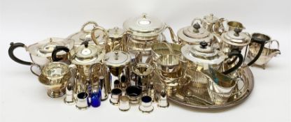 Mappin & Webb Art Deco style four-piece silver-plated tea set