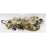 Mappin & Webb Art Deco style four-piece silver-plated tea set