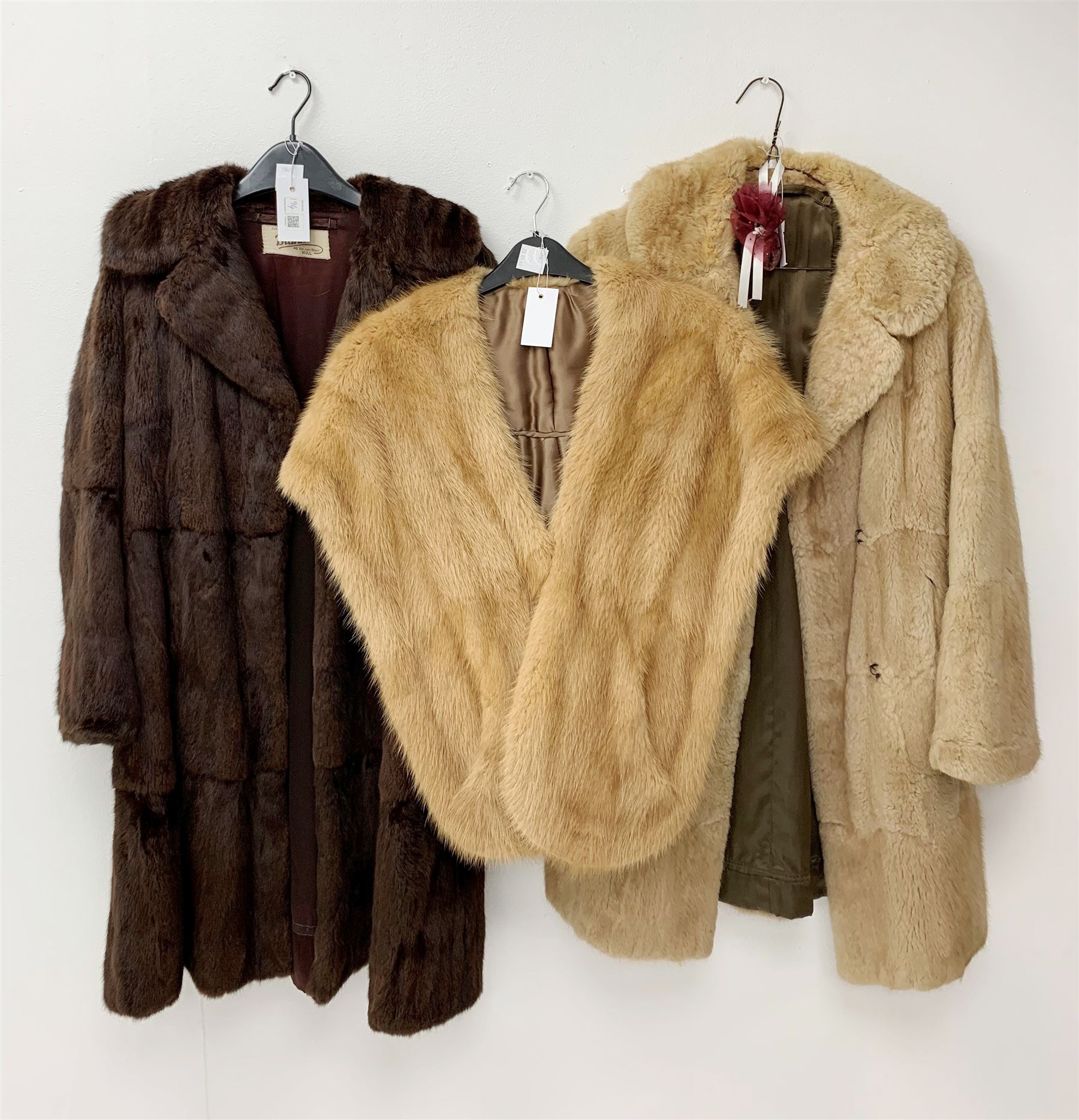 Vintage dark mink coat of three-quarter length