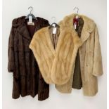 Vintage dark mink coat of three-quarter length