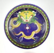 20th century Chinese Cloisonne bowl with inverted rim