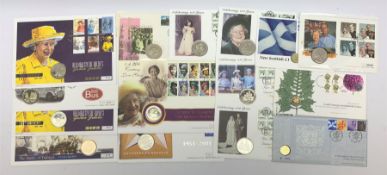 Fifteen coin covers including 'Golden Wedding Anniversary' containing 1997 five pounds