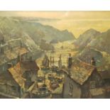 SA Hewitson Smith (British 20th century): Cornish Fishing Village