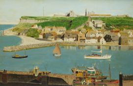John A Lynch (British 20th century): 'Whitby' East Cliff