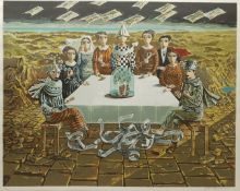 Yosl Bergner (Israeli 1920-1917): Figures round a Table